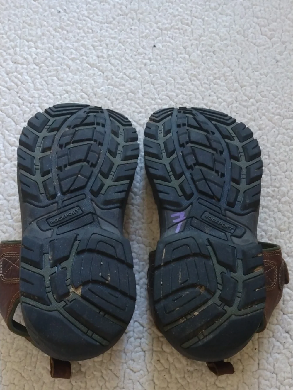 Men's Brown Rockport Leather Adjustable Strap Sandals
